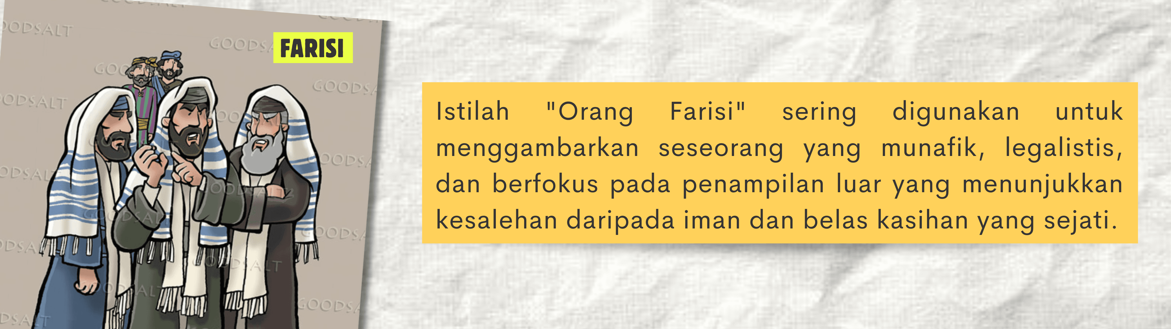 Penjelasan tentang orang Farisi dalam renungan Hidup yang Transparan