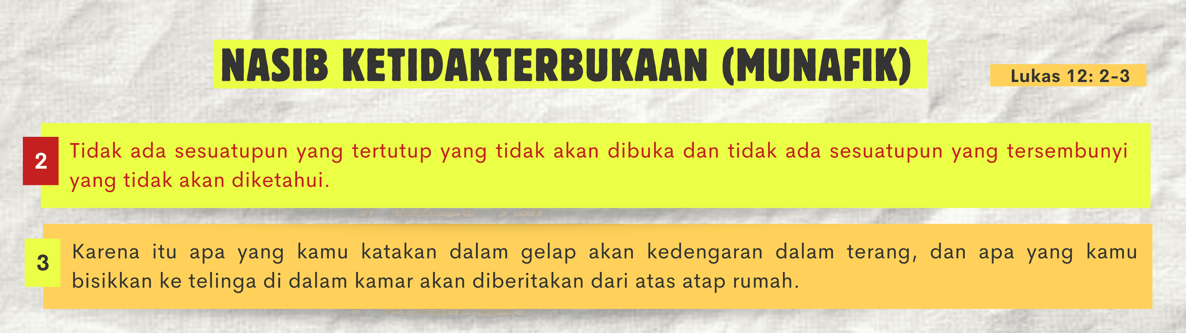 Nasib ketidakterbukaan dan kemunafikan