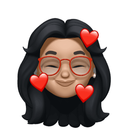 Memoji wanita berkacamata merah untuk Giving