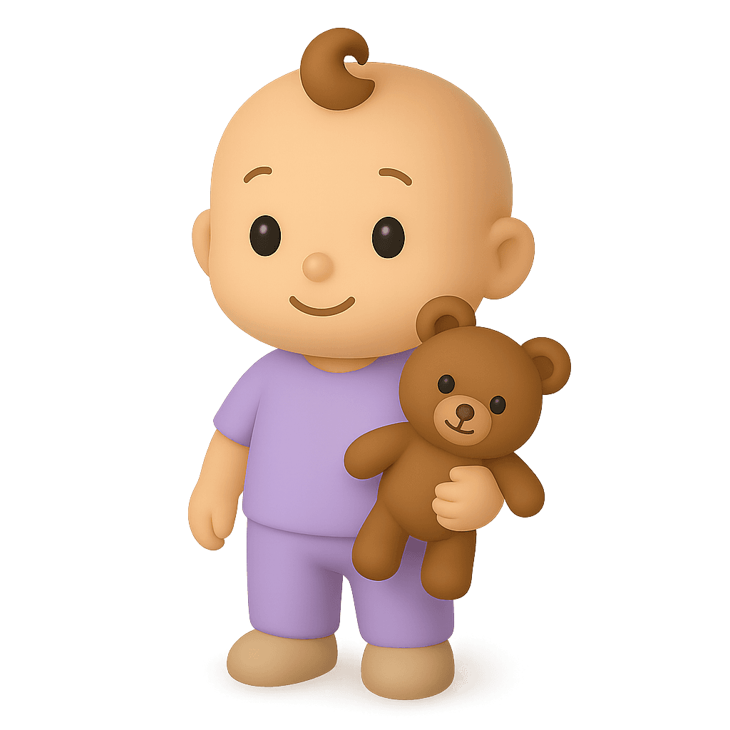 Ilustrasi anak membawa boneka beruang untuk kelas Kesetiaan