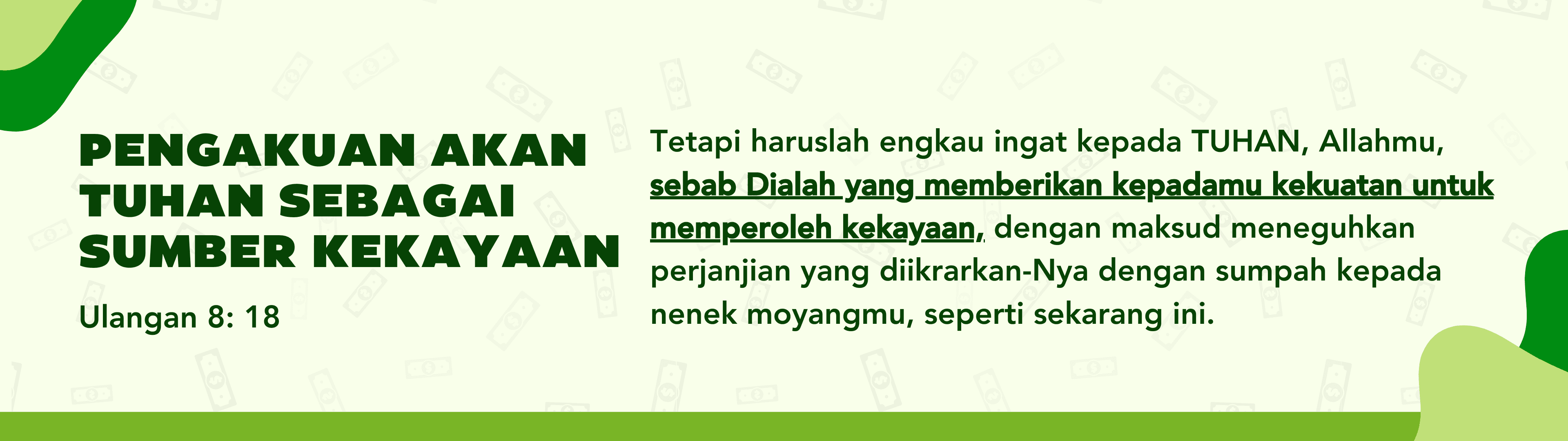 Pengakuan akan Tuhan sebagai sumber kekayaan