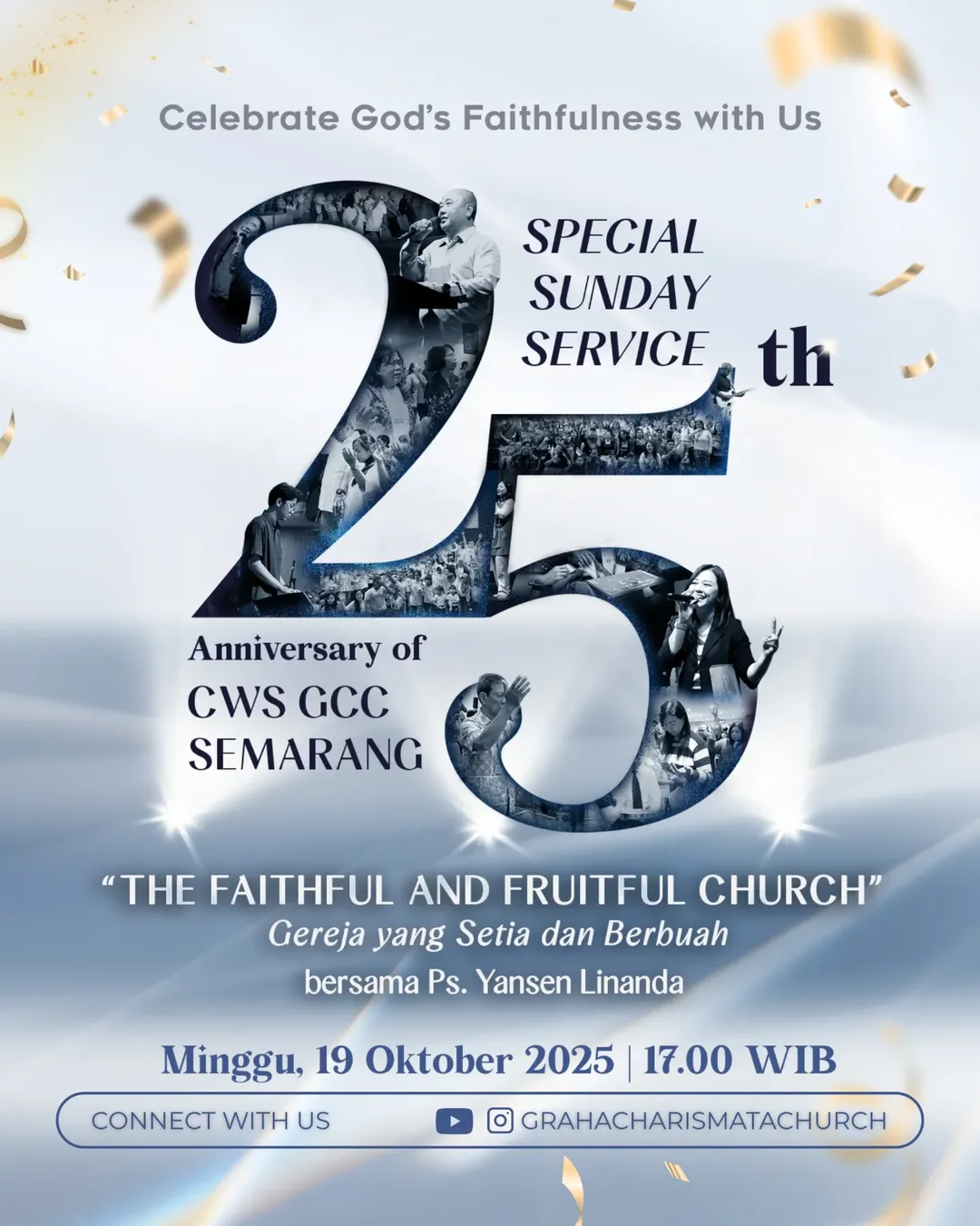 Poster ibadah ulang tahun ke-25 CWS GCC Semarang