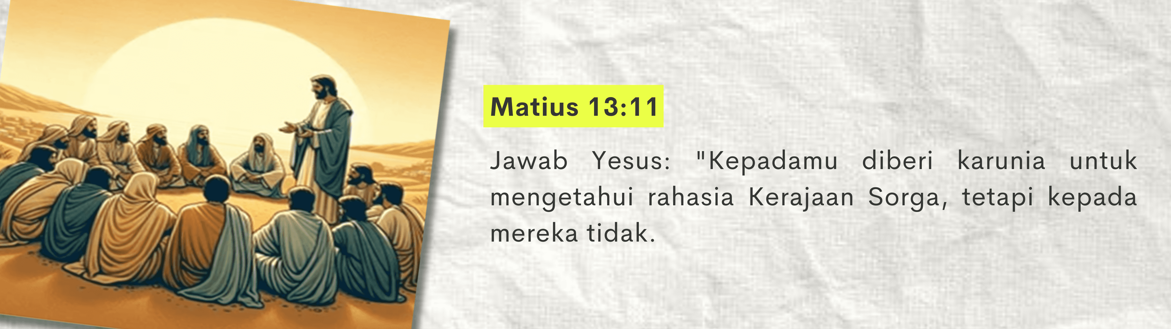 Matius 13:11: mengetahui rahasia Kerajaan Sorga